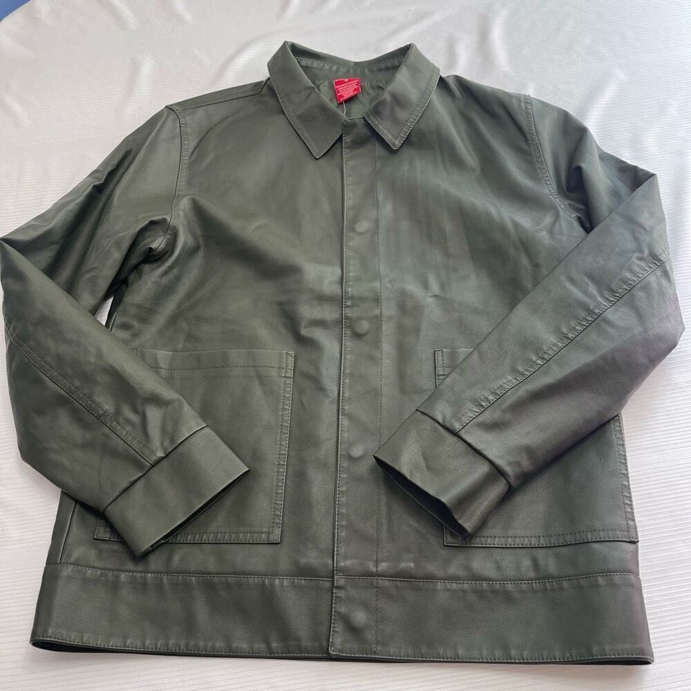 NWT Ring Of Fire Faux Leather Dark Green Jacket Size Medium New